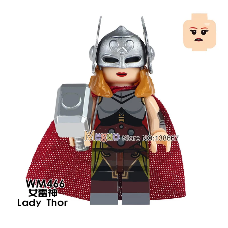 Single sale Super Heroes Lady Thor Heimdallr Lady Loki Lady Knight Scarlet Witch Model Assembly Building Blocks Kids Toys WM466
Single sale Super Heroes Lady Thor Heimdallr Lady Loki Lady Knight Scarlet Witch Model Assembly Building Blocks Kids Toys WM466