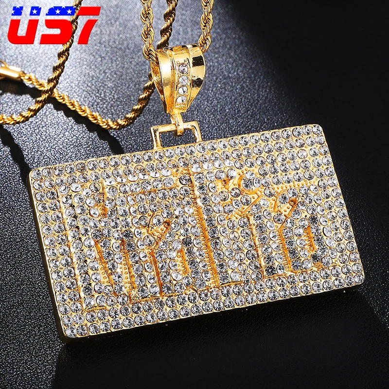 US7 Iced out Custom Name Letters Square Pendants Chain Necklaces Men's Zircon Hip Hop Jewelry Gold Ice Out Rapper Words Necklace
US7 Iced out Custom Name Letters Square Pendants Chain Necklaces Men's Zircon Hip Hop Jewelry Gold Ice Out Rapper Words Necklace