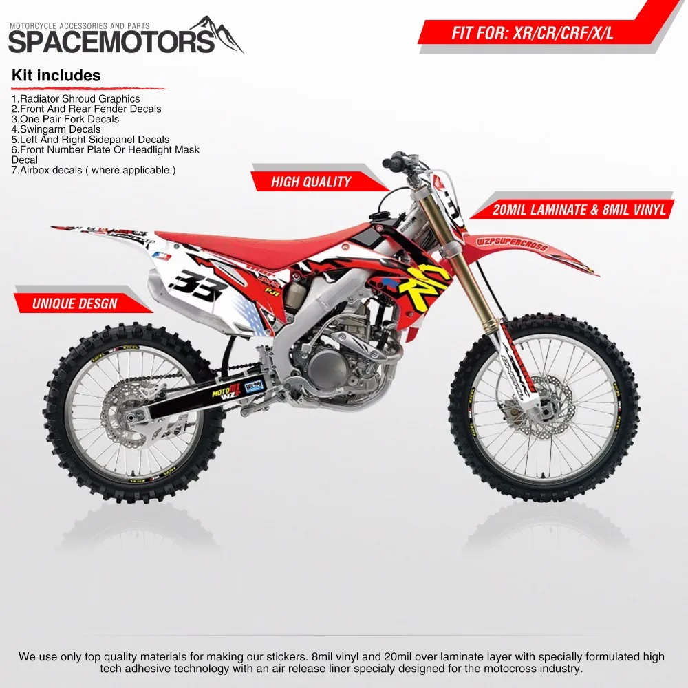 Наклейка 3M наклейка для мотоцикла-внедорожника CR CRF mrcrfx CRFR CRFL XR X R L F M 250 650 cc