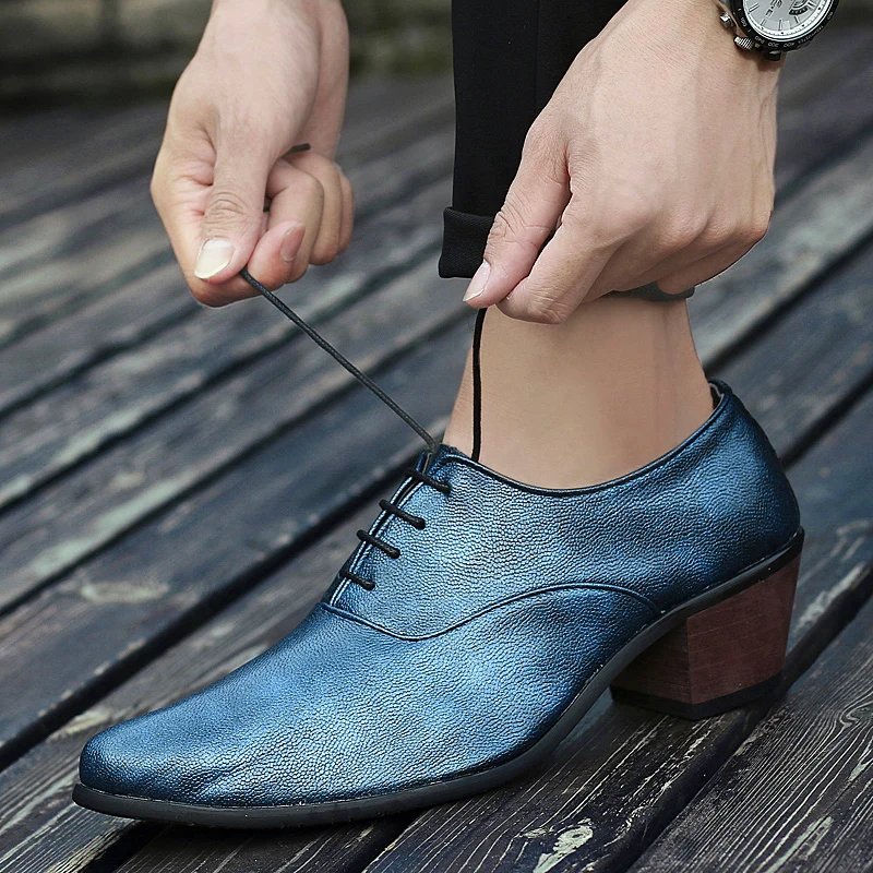 mixed colors blue men patent leather shoes italian height increasing wedding evening male footwear man unique dress oxford shoes (68)