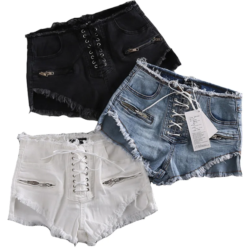 Sexy summer women high waisted tassel elastic lace up bandage shorts hotpants Denim short pants denim black ripped short jeans
Sexy summer women high waisted tassel elastic lace up bandage shorts hotpants Denim short pants denim black ripped short jeans