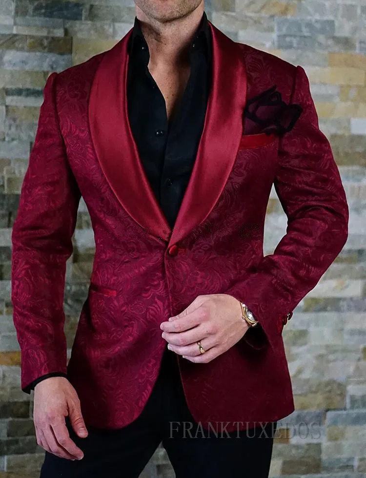 2018 Men Suit One Button Wine Red Jacquard Suits with Pants Tuxedo Shawl Collar Wedding Suits for Men Party Dress
2018 Men Suit One Button Wine Red Jacquard Suits with Pants Tuxedo Shawl Collar Wedding Suits for Men Party Dress