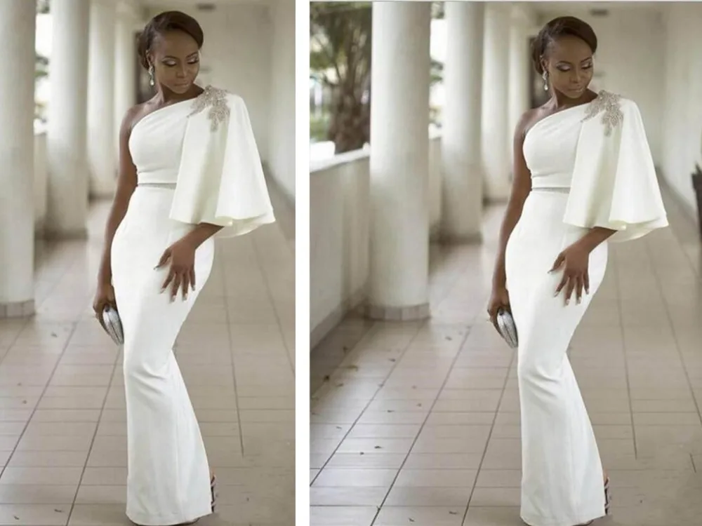 2018 Elegant White Mermaid Prom formal Evening Dress One-Shoulder Sequins Unique Design Floor-Length Special Occasion Charming
2018 Elegant White Mermaid Prom formal Evening Dress One-Shoulder Sequins Unique Design Floor-Length Special Occasion Charming