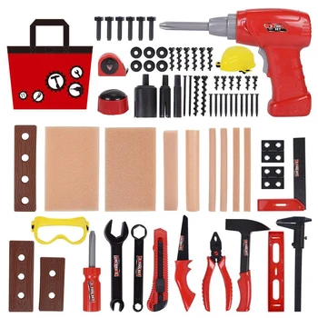 69 Pieces Kids Pretend Play Toy Repair Tool Toys Set Educational Construction Accessories with Storage Bag Set
69 Pieces Kids Pretend Play Toy Repair Tool Toys Set Educational Construction Accessories with Storage Bag Set