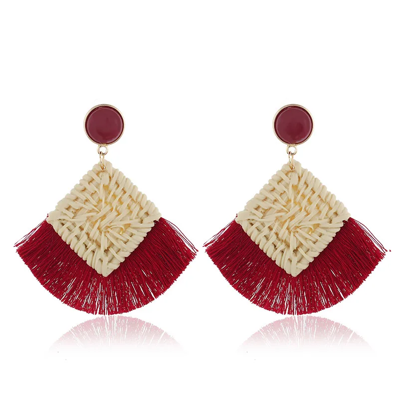 ZOSHI Square Rattan Tassel Drop Earrings Fashion Jewelry For Women Handmade Bohemia Straw Weave Large Fringe Dangle Earring Gift
ZOSHI Square Rattan Tassel Drop Earrings Fashion Jewelry For Women Handmade Bohemia Straw Weave Large Fringe Dangle Earring Gift