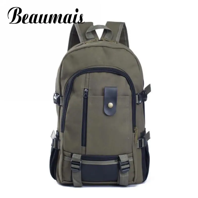 Image 2016 new fashion Men s Canvas Backpack Unisex Men Vintage Canvas Backpack Rucksack School Bag Satchel Men s travel Bags DB3830