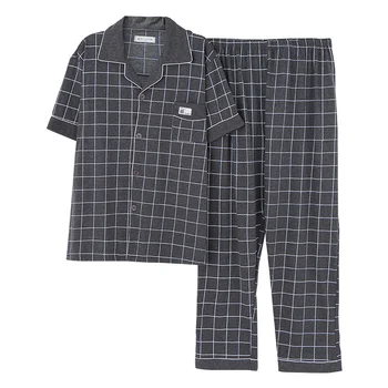Spring Autumn Mens Pajamas 100%Cotton Striped Pajama Set Short-sleeve Turn-down Collar Casual Men Pyjamas Plus Size L-3XL Pijama
Spring Autumn Mens Pajamas 100%Cotton Striped Pajama Set Short-sleeve Turn-down Collar Casual Men Pyjamas Plus Size L-3XL Pijama
