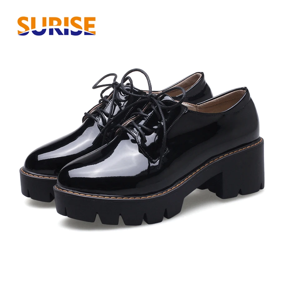 Spring Classic Women Derbies British Patent Leather Round Toe Oxfords Flats Casual Ladies Lace-up Creepers Thick Platform Shoes
Spring Classic Women Derbies British Patent Leather Round Toe Oxfords Flats Casual Ladies Lace-up Creepers Thick Platform Shoes