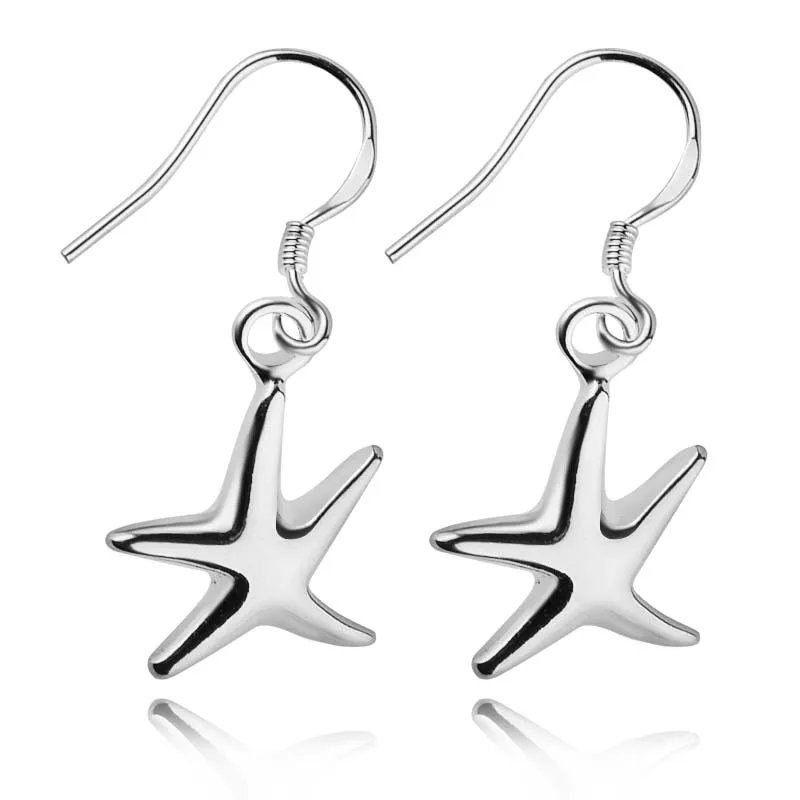 New Summer Fashion Beach Star Starfish Silver Drop Earrings for Women Wedding Gift Shining Jewelry Simple Charm Earring
New Summer Fashion Beach Star Starfish Silver Drop Earrings for Women Wedding Gift Shining Jewelry Simple Charm Earring