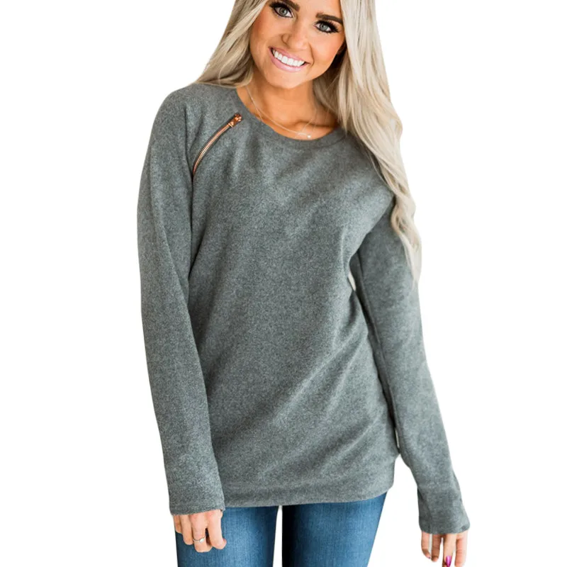Pullover Sweatshirts Womens 2019 Pure Autumn Casual Loose Long Sleeve Hoodies Sweatshirt O-neck Solid Zipper Hoodie Jumper
Pullover Sweatshirts Womens 2019 Pure Autumn Casual Loose Long Sleeve Hoodies Sweatshirt O-neck Solid Zipper Hoodie Jumper