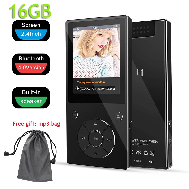 MP3 Player with Bluetooth 4.0 Lossless Sound Music Player with Touch Buttons 2.4 Inch Screen Vocie Recorder Build-in Speaker
MP3 Player with Bluetooth 4.0 Lossless Sound Music Player with Touch Buttons 2.4 Inch Screen Vocie Recorder Build-in Speaker