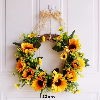 Realistic Simulation Rattan Sunflower Wreath Door Flower Wreath for Wedding Party Home Decor
Realistic Simulation Rattan Sunflower Wreath Door Flower Wreath for Wedding Party Home Decor