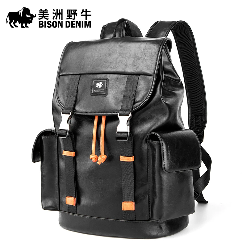 BISON DENIM High Quality Korean Style Leather Backpack Men Fashion School Bag For Teenage Casual Men's Backpacks For Men
BISON DENIM High Quality Korean Style Leather Backpack Men Fashion School Bag For Teenage Casual Men's Backpacks For Men