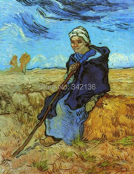 The Shepherdess (after Millet) by Van Gogh modern repdocution oil painting wall pictures for office room unique gift No Frame
The Shepherdess (after Millet) by Van Gogh modern repdocution oil painting wall pictures for office room unique gift No Frame