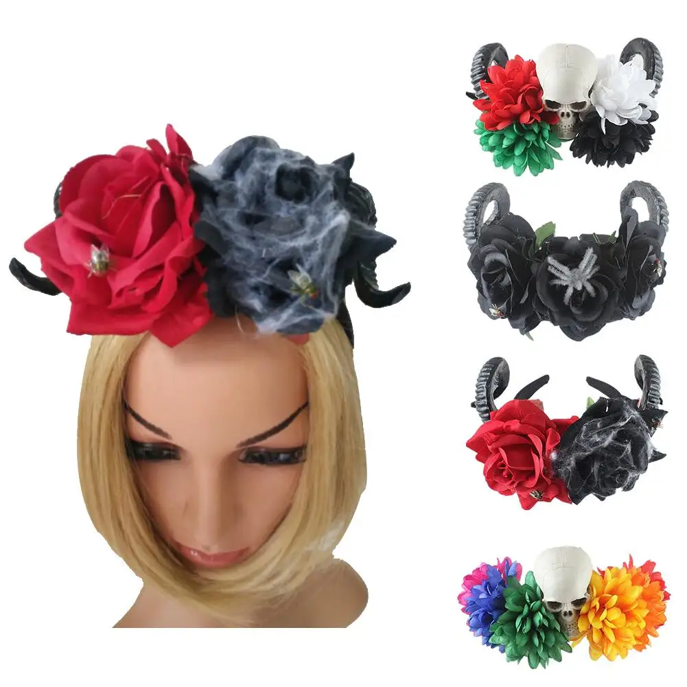 European American Artificial Flower Head Buckle Halloween Cosplay Party Hair Horns Gimmick Funny Headband Halloween Decoration
European American Artificial Flower Head Buckle Halloween Cosplay Party Hair Horns Gimmick Funny Headband Halloween Decoration