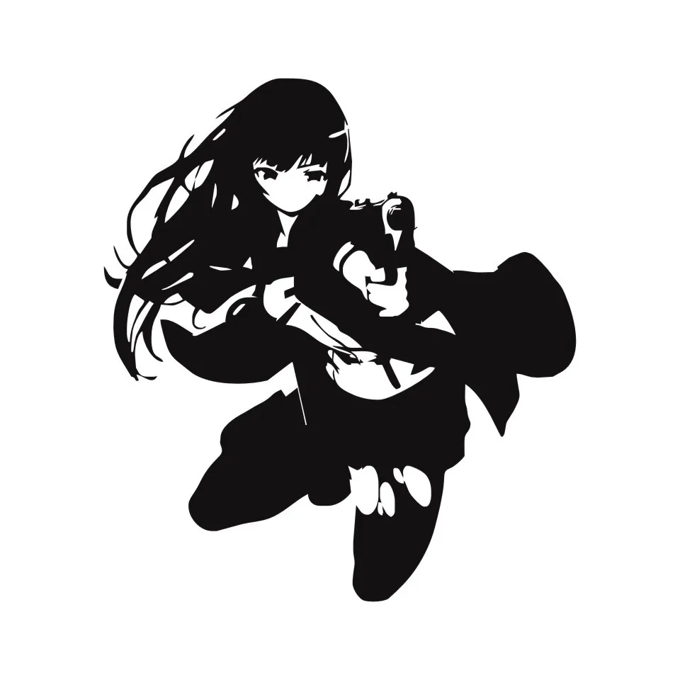 Cunymagos Manga Anime Fashion Car Sticker Motorcycle Car-Styling Decal Sticker for Car Body Window Wall BlackSilver 14.515 (5)