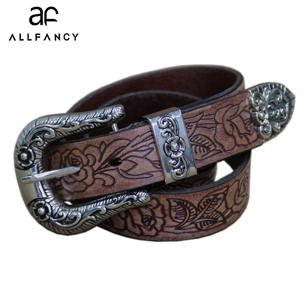 Woman's leather belt Vintage emboss flower belt Handmade cowboy belt's genuine pin buckle strap buckle cowhide trousers belt
Woman's leather belt Vintage emboss flower belt Handmade cowboy belt's genuine pin buckle strap buckle cowhide trousers belt