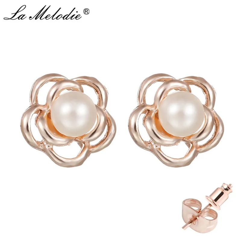 New Cute Romantic Rose Gold Rose Flower Resin Pearls Stud Earring For Women Geometric Shaped Plant Stud Earrings Female Jewelry
New Cute Romantic Rose Gold Rose Flower Resin Pearls Stud Earring For Women Geometric Shaped Plant Stud Earrings Female Jewelry