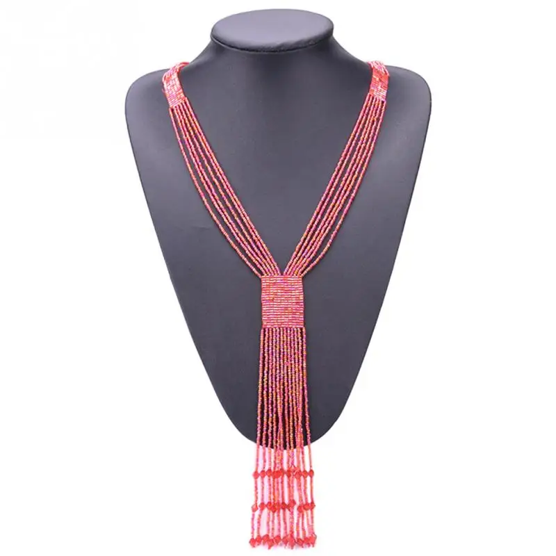 Fashion Graceful Joker Women Necklace Long Tassel Red Seed Beads Hand-woven Neck Decoration New Mothers Day Gift
Fashion Graceful Joker Women Necklace Long Tassel Red Seed Beads Hand-woven Neck Decoration New Mothers Day Gift