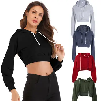 New Arrival Women Short Hoodies Long Sleeve Pullover Sweatshirt Coat Crop Top Ladies Casual Hooded Sweat Shirt Hoody Tops
New Arrival Women Short Hoodies Long Sleeve Pullover Sweatshirt Coat Crop Top Ladies Casual Hooded Sweat Shirt Hoody Tops