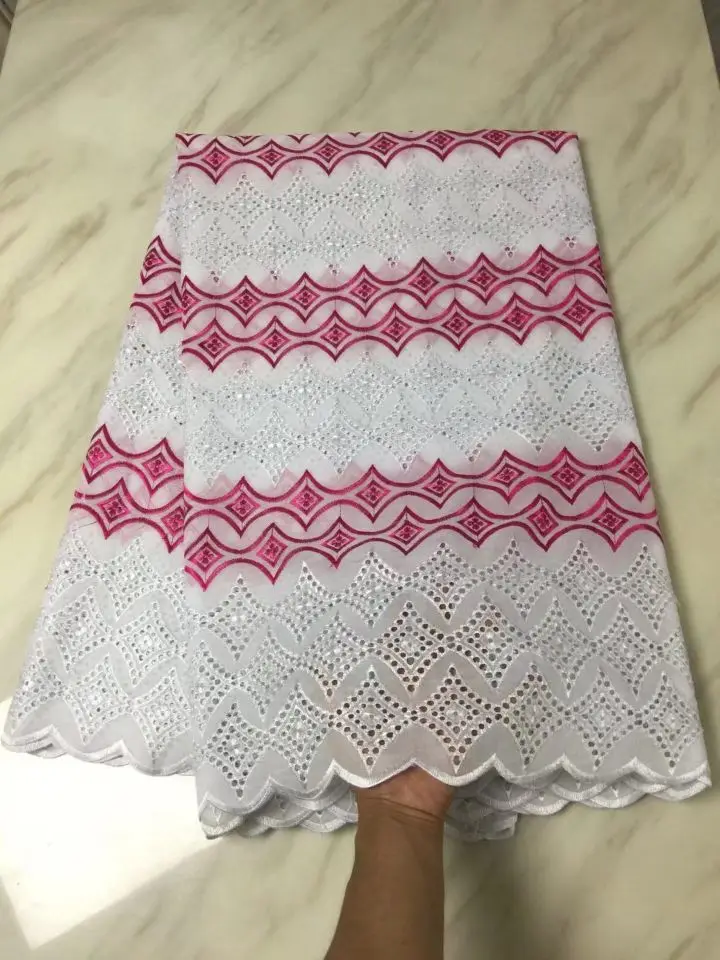 5 Yards/pc Wonderful white african mesh cotton fabric and fuchsia embroidery swiss voile lace for clothes BC10-1
5 Yards/pc Wonderful white african mesh cotton fabric and fuchsia embroidery swiss voile lace for clothes BC10-1