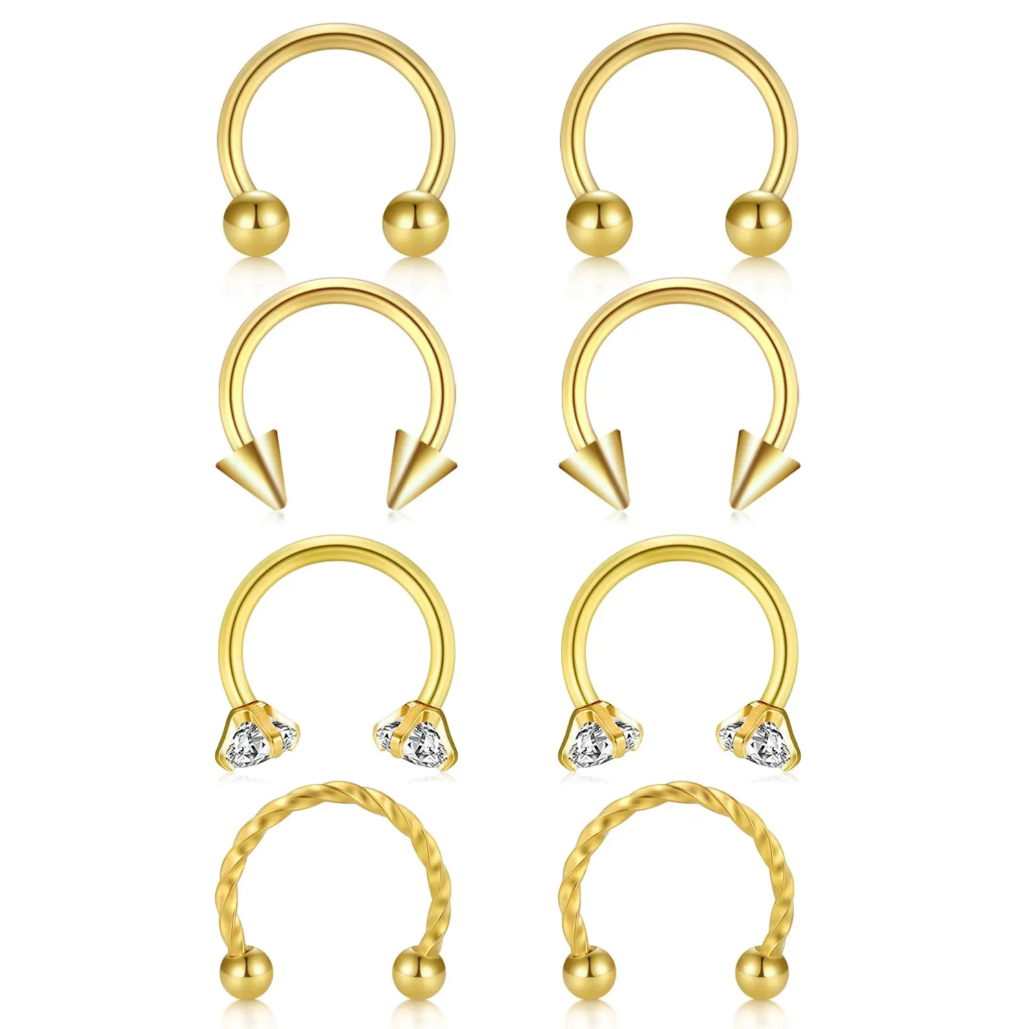 JFORYOU Horseshoe Circular Barbell CZ Stone Braided Barbell Nose Septum Rings Hoop Lip Ring Helix Cartilage Tragus Earring 316L
JFORYOU Horseshoe Circular Barbell CZ Stone Braided Barbell Nose Septum Rings Hoop Lip Ring Helix Cartilage Tragus Earring 316L