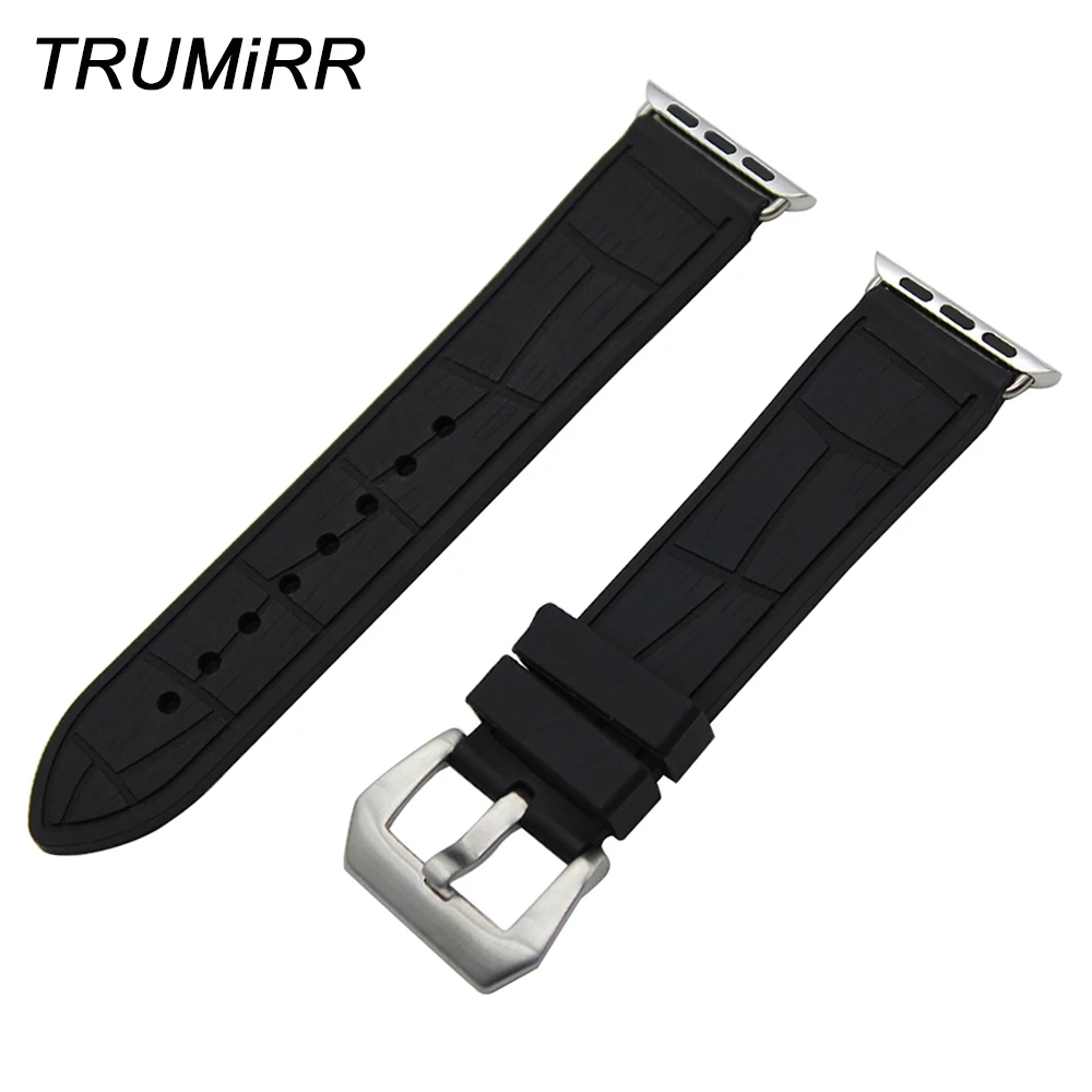 Silicone Rubber Watchband + Adapter for iWatch Apple Watch 38mm 42mm Brush Stainless Steel Tang Buckle Band Wrist Strap Bracelet
Silicone Rubber Watchband + Adapter for iWatch Apple Watch 38mm 42mm Brush Stainless Steel Tang Buckle Band Wrist Strap Bracelet