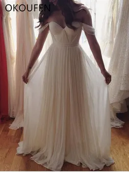 Beach Wedding Dresses 2019 vestido de novia Off the Shoulder Simple Chiffon Pleats Chest Elegant Bride robe mariage Bridal Gowns
Beach Wedding Dresses 2019 vestido de novia Off the Shoulder Simple Chiffon Pleats Chest Elegant Bride robe mariage Bridal Gowns