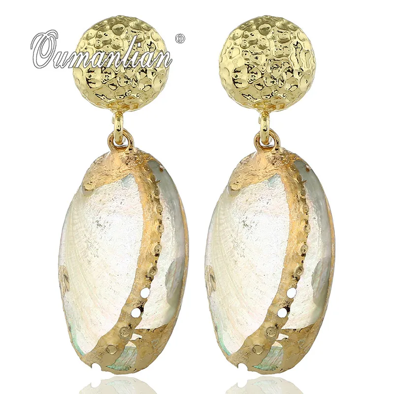 

Natural Sea Shell Earrings For Women 2019 New Round Big Statement Shell Earrings Ladies Jewelry Gifts Pendents E124