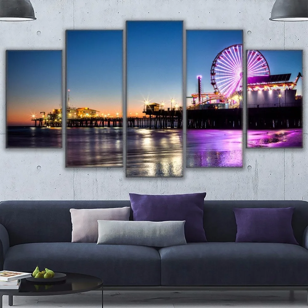 Canvas Wall Art Pictures Home Decor Living Room 5 Pieces Los Angeles Beach Pier Painting Frame Prints Ferris Wheel Poster PENGDA
Canvas Wall Art Pictures Home Decor Living Room 5 Pieces Los Angeles Beach Pier Painting Frame Prints Ferris Wheel Poster PENGDA