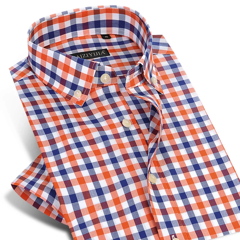 2019 Summer Short Sleeve 100% Pure Cotton Fashion Plaid Smart Casual Men Shirts Button-down High Quality Breathable Shirts Men
2019 Summer Short Sleeve 100% Pure Cotton Fashion Plaid Smart Casual Men Shirts Button-down High Quality Breathable Shirts Men