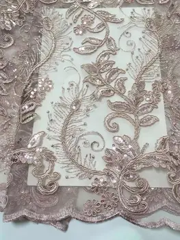 French Net Lace Fabric 2018 Latest African Fabric Beautiful Pink Gold Sequins Embroidery Mesh Tulle Lace Fabric For wedding
French Net Lace Fabric 2018 Latest African Fabric Beautiful Pink Gold Sequins Embroidery Mesh Tulle Lace Fabric For wedding