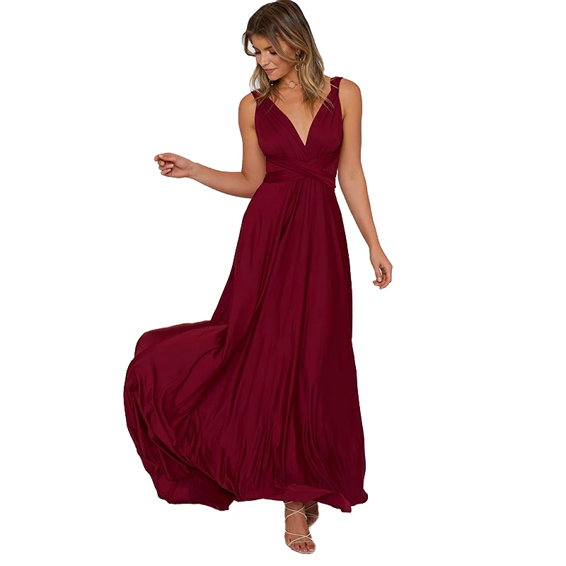 2019 Summer Women's Sling V-neck Sexy Elegant Evening Party Dress Sleeveless Halter Variety Of Straps Long Dress
2019 Summer Women's Sling V-neck Sexy Elegant Evening Party Dress Sleeveless Halter Variety Of Straps Long Dress