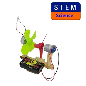 Fun Wind Power Toy DIY Assemble Wind-powered Generation Model STEM Educational Small Experimental Science and Technology Toys