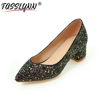 TASSLYNN 2018 Women Pumps Bling Elegant Shoes Wedding Shoes Gold Square Med Heel Pumps Big Size 34-43
TASSLYNN 2018 Women Pumps Bling Elegant Shoes Wedding Shoes Gold Square Med Heel Pumps Big Size 34-43