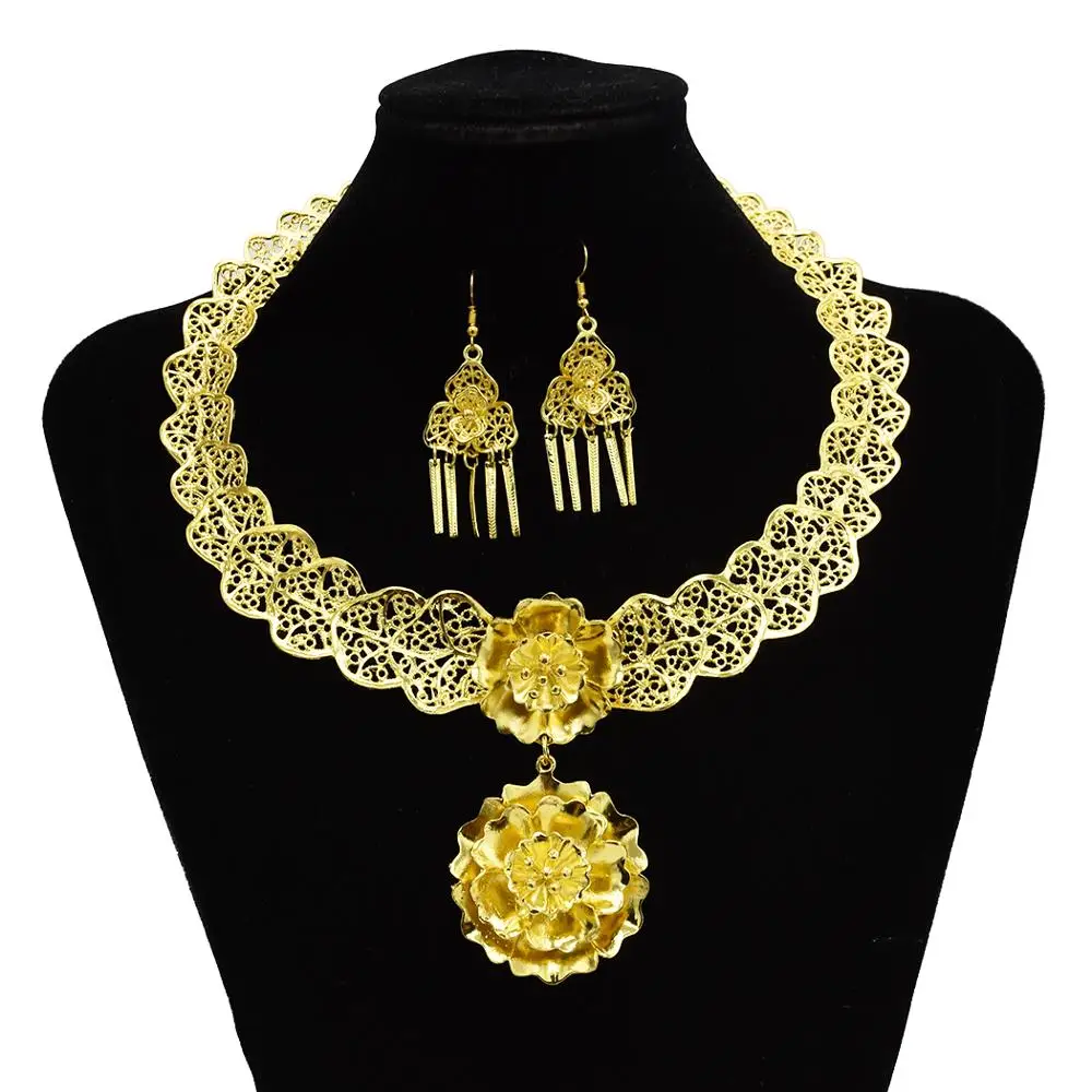 Women's Indian African Jewelry Bridal Wedding Gold Silver Choker Necklace Drop Earrings Carved Flower Gypsy Egypt Turkish Sets
Women's Indian African Jewelry Bridal Wedding Gold Silver Choker Necklace Drop Earrings Carved Flower Gypsy Egypt Turkish Sets