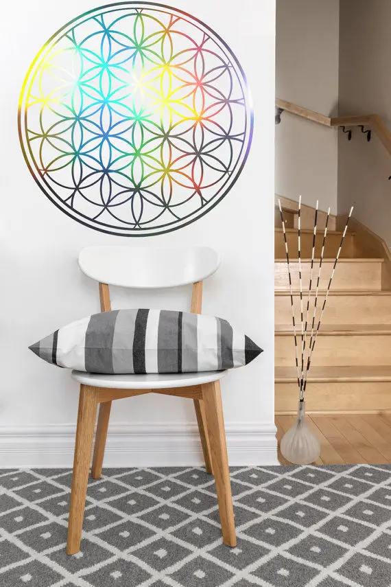 Flower of Life Decal | Rainbow Vinyl Wall Sticker | Sacred Geometry |Holographic 56X56CM
Flower of Life Decal | Rainbow Vinyl Wall Sticker | Sacred Geometry |Holographic 56X56CM