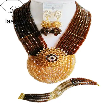 Laanc Pretty Costume African Jewelry Set Nigerian Wedding Brown Gold AB Crystal Beads Bridal Jewelry Set 8CSJ020
Laanc Pretty Costume African Jewelry Set Nigerian Wedding Brown Gold AB Crystal Beads Bridal Jewelry Set 8CSJ020