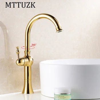 MTTUZK Kitchen & bathroom hot and cold water sink faucets golden brass deck mounted basin taps mixer washbasin faucet tap
MTTUZK Kitchen & bathroom hot and cold water sink faucets golden brass deck mounted basin taps mixer washbasin faucet tap