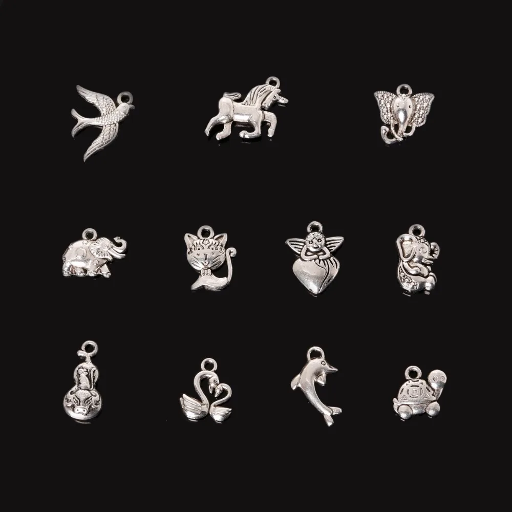 New Fashion 90pcs 10styles Random mixed Antique Silver Zinc Alloy Charm For DIY Necklace Charm Pendant Jewelry Findings
New Fashion 90pcs 10styles Random mixed Antique Silver Zinc Alloy Charm For DIY Necklace Charm Pendant Jewelry Findings