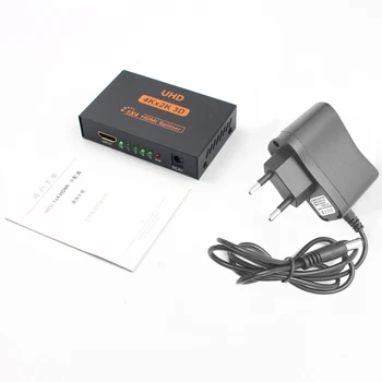 HDMI 1.4b UHD 3D 4K*2K Full HD 1080p HDMI Splitter 1X4 4 Port Hub Repeater Amplifier with 5V DC EU / US Plug power supply CA
HDMI 1.4b UHD 3D 4K*2K Full HD 1080p HDMI Splitter 1X4 4 Port Hub Repeater Amplifier with 5V DC EU / US Plug power supply CA