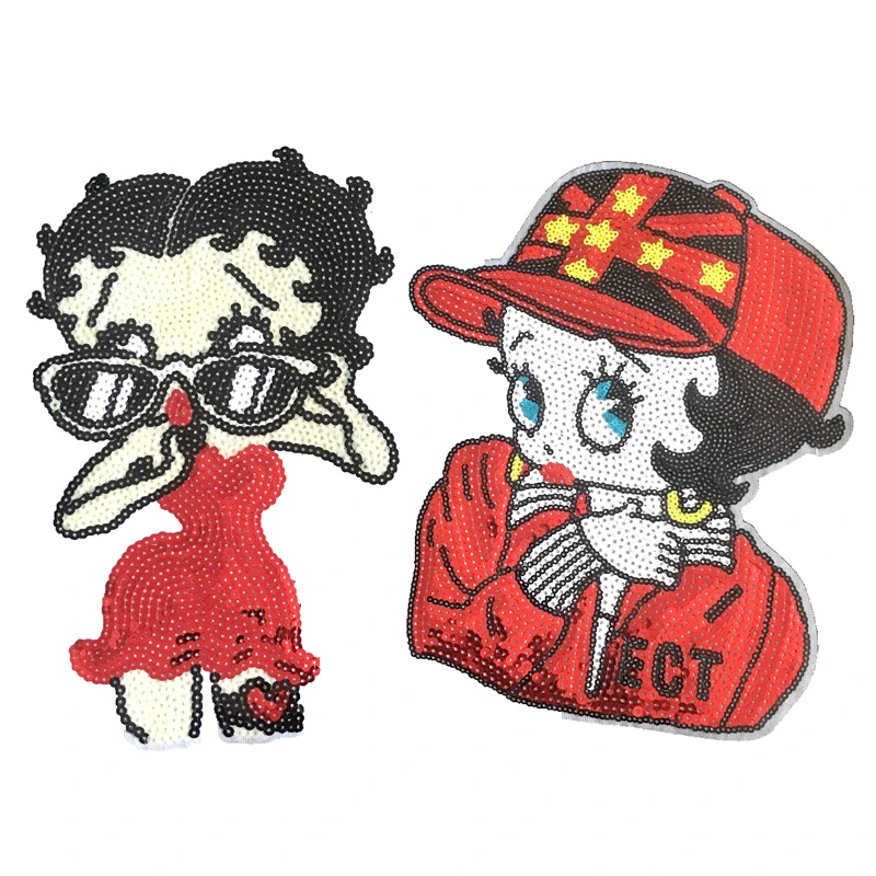 1pcs Fashion Betty Girl Sequined Sew on Iron on Patches fpr Clothes Large Sequins Lady Patch Sewing DIY Decoration new 2020
1pcs Fashion Betty Girl Sequined Sew on Iron on Patches fpr Clothes Large Sequins Lady Patch Sewing DIY Decoration new 2020