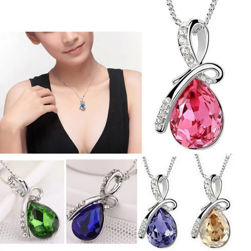 5Pcs Women Fashion Water Drop Crystal Rhinestones Silver Chain Pendant Necklace Jewelry Colar Feminino Collares mujer LR058
5Pcs Women Fashion Water Drop Crystal Rhinestones Silver Chain Pendant Necklace Jewelry Colar Feminino Collares mujer LR058