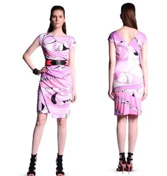 women's Italian fashion printing round collar stretch vest SILK JERSEY slim dress
women's Italian fashion printing round collar stretch vest SILK JERSEY slim dress