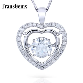 Transgems 14K White Gold 2.3CTW Carat Lab Grown F Moissanite Diamond Slid Pendant Necklace Heart Shaped Wedding Birthday Gift
Transgems 14K White Gold 2.3CTW Carat Lab Grown F Moissanite Diamond Slid Pendant Necklace Heart Shaped Wedding Birthday Gift