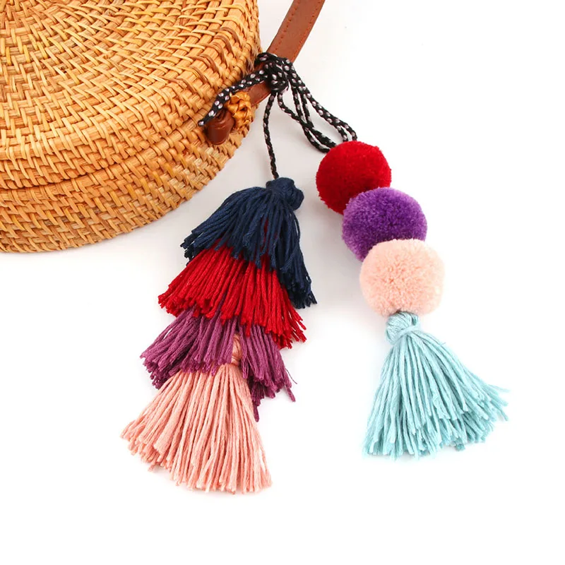 red ball dark blue tassel
