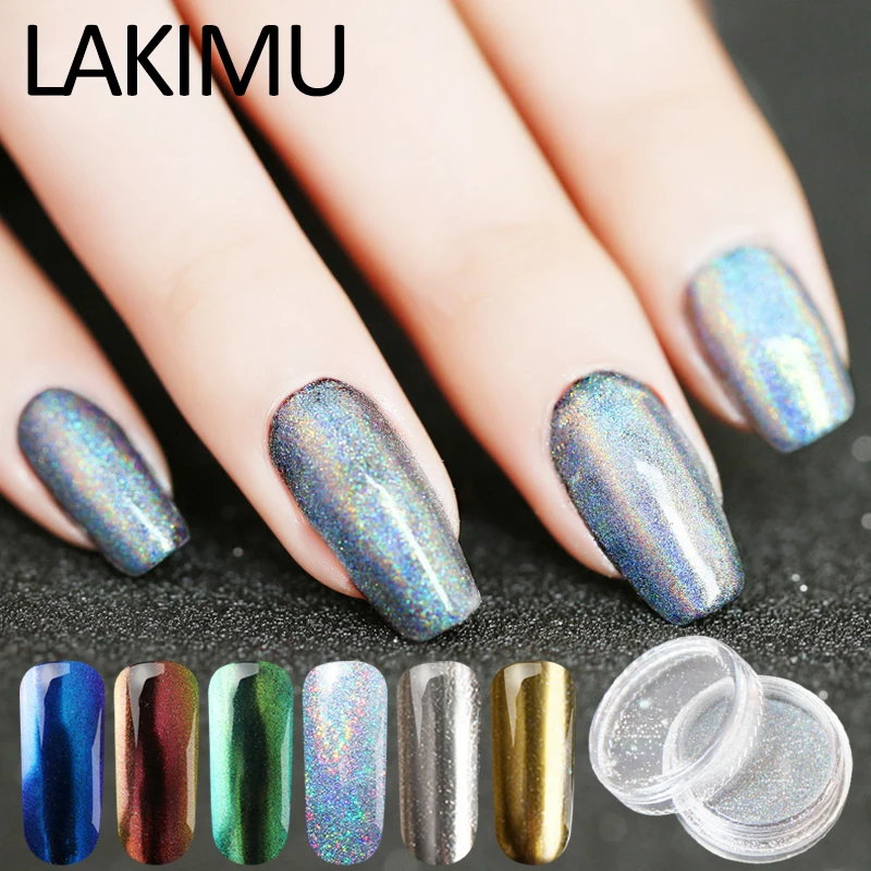 Lakimu 1 г/кор. 3d Блеск для ногтей украшение! полупостоянная сверкающих Пигмент Nail Art