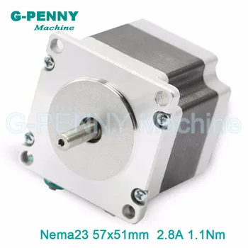 NEMA23 CNC stepper motor 57X51mm 2.8A 1.1N.m stepping motor 157Oz-in NEMA23 for CNC Router engraving machine for 3D printer
NEMA23 CNC stepper motor 57X51mm 2.8A 1.1N.m stepping motor 157Oz-in NEMA23 for CNC Router engraving machine for 3D printer