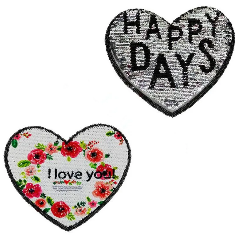 Clothing Sequin patches Reversible change color HEART flower love Up and Down Flip Patch for clothes stranger things Stickers
Clothing Sequin patches Reversible change color HEART flower love Up and Down Flip Patch for clothes stranger things Stickers