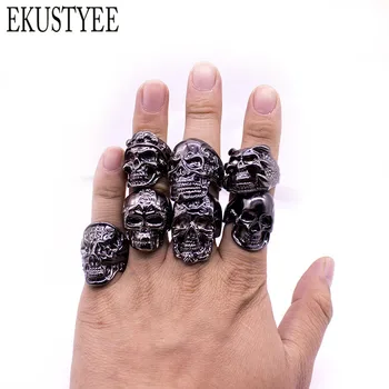 EKUSTYEE 12pcs Skull Skeleton Gothic Biker Rings Men's Rock Punk Ring Party Favor Wholesale Jewelry lots
EKUSTYEE 12pcs Skull Skeleton Gothic Biker Rings Men's Rock Punk Ring Party Favor Wholesale Jewelry lots